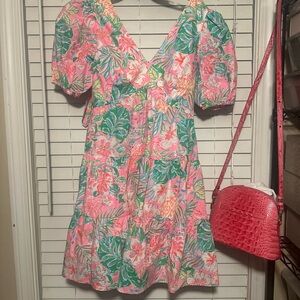 Floral Puff Sleeve Dress Size 12